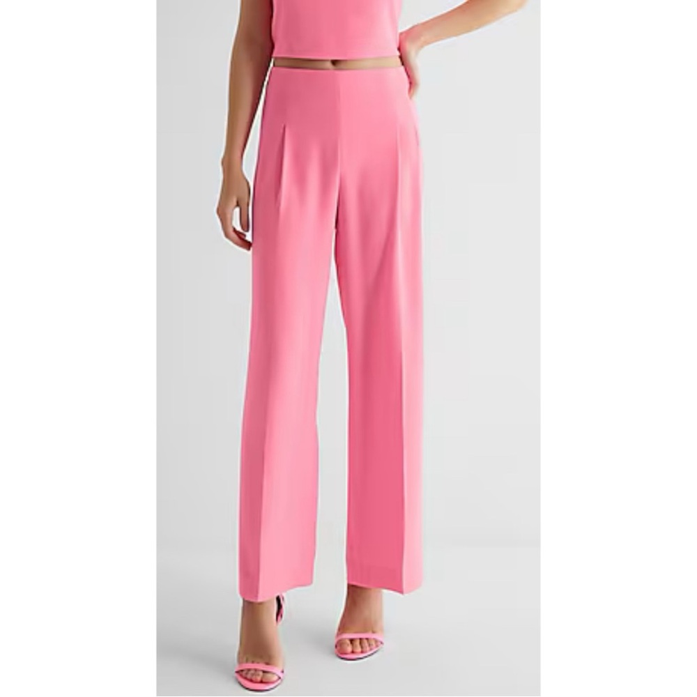 Express Pink High Waisted Wide Leg Pants